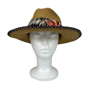 CARIBBEAN JOE Unisex Strohhut verstellbares Band tropische Blumen LSF 50 Freizeit - Bild 1 von 10