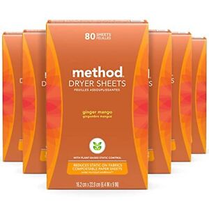 Method Dryer Sheets, ger Mango, Fabric Softener and Static Reducer, 
