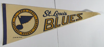 NHL St. Louis Blues Vintage 1970's Team Logo Hockey Pennant 12 x 29 Large - Image 1 of 4