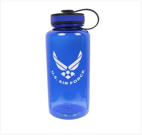 GENUINE U.S. AIR FORCE 34OZ WATER BOTTLE: BLUE PLASTIC Cover