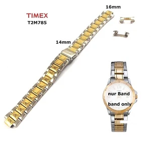 Timex Ersatzarmband T2M785 Sport Chic Damen - Ersatzband 16mm Edelstahl gold/sil - Bild 1 von 2