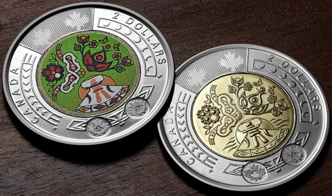 2023 CANADA $2 TOONIES NATIONAL INDIGENOUS PEOPLES DAY 2 COINS Color & NonColor Cover