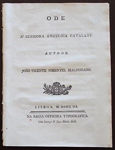 1803 ANGELICA CATALANI Italian Opera Singer Poetical Praise - Picture 1 of 8
