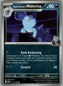 Team Rocket's NIDORINA Common Pokémon Stage 1 #115/182 Destined Rivals - Picture 1 of 2