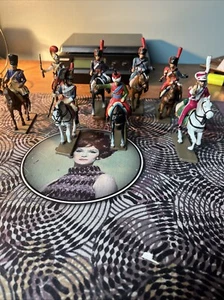 Lot de Figurines 8 Cavaliers Grande Armée Napoléon - Plomb Peint - Picture 1 of 24