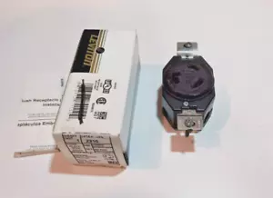 Leviton Flush Mount Locking Receptacle Black 2-Pole 20A 125V 2310 - Picture 1 of 4
