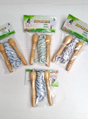 4 x Springseil mit Holzgriff, Kinder, Springen - Spielen - Seile, Mitgebsel - Bild 1 von 2