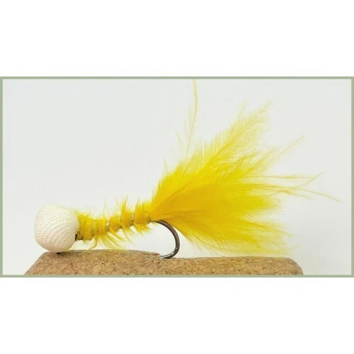 TROUTFLIES UK Forellenfliegen, 6 gelbe Sprengfliegen, Angelfliegen, Größe 10 Haken - Angelfliegen,