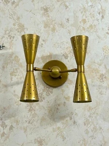 Modern Style mid-Century Bow tie Dual Cone Wall Sconce Light Fixture - Picture 1 of 7