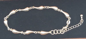 925 Sterling Water drop Linked Adjustable Chain Bracelet Unisex - Picture 1 of 8
