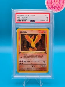 PSA 5 - 1999 POKEMON FÓSIL 12 MOLTRES-HOLO 1ª EDICIÓN - Imagen 1 de 2