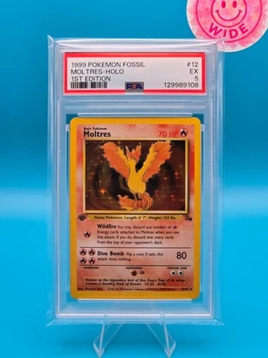 PSA 5 - 1999 POKEMON FOSSIL 12 MOLTRES-HOLO 1ST EDITION - Image 1 of 2