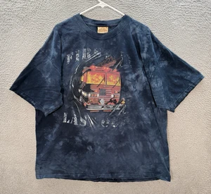 Vintage The Mountain Hemd Erwachsene XL blau Batik Feuerwehrmann Firefighter Y2K Herren - Bild 1 von 11
