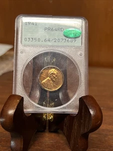 PCGS 1941 PR64RD CAC Lincoln Cent Rattler Holder - Picture 1 of 4