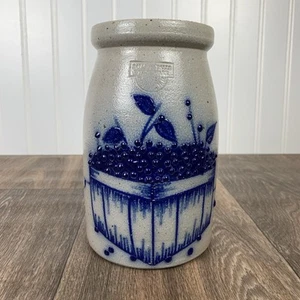 Salmon Falls 6,75” Cesto di Mirtilli Smaltato Sale Gres Vaso Crock 1991 - Foto 1 di 11