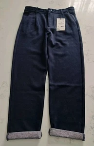 NWT Zara Boys Dark Navy Blue Tauped Pants Side Back Pockets Size 152cm(11-12) - Picture 1 of 10