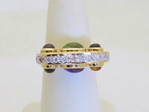 Anillos de piedras preciosas de oro de 18k diamantes joyas antiguas anillos multipiedra talla 6,25 R901 - Imagen 1 de 10