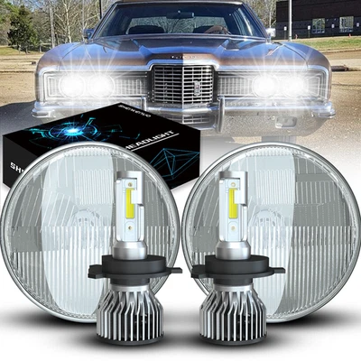 Para MG MGB 1969-1981 UN PAR DE PUNTOS 7 pulgadas redondos LED faros DRL haz alto \ bajo Foto 1 de 4