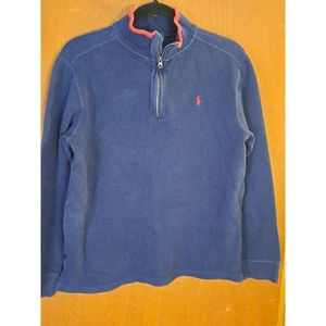 Polo Ralph Lauren Navy 1/4 Zip Thick Cotton Pullover Sweater Size XL - Picture 1 of 9