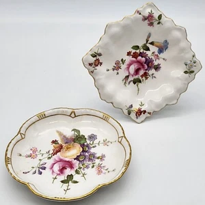 Royal Crown Derby Posies Round & Square Pin Dish (2) 11.5cm & 11cm 1966 England - Picture 1 of 17