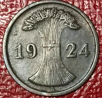 ALTA QUALIDADE 1924 A ALEMÃO/ALEMANHA 2 RENTENPFENNIG-DEUTSCHESREICH-AGT501 - Imagem 1 de 2