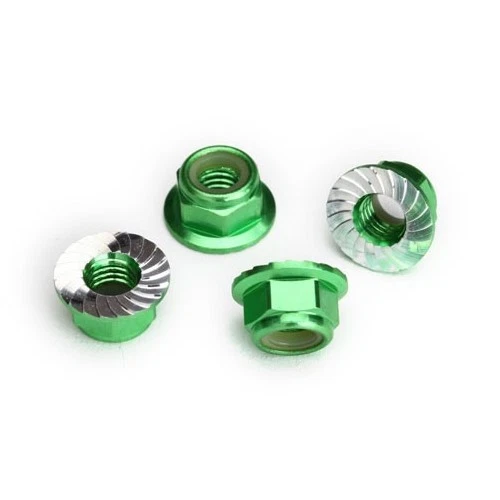 Traxxas 8447G Unlimited Desert Racer UDR Green Alum 5mm Flanged Wheel Lock Nuts - Image 1 of 1
