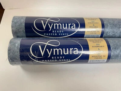 Lot of 2 Vintage Vymura International Vinyl Wallpaper Wallcovering Singapore Sty - Image 1 of 4