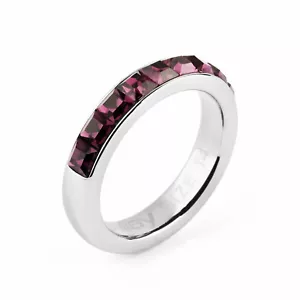 BROSWAY Damen Ring Tring Stahl Weiß Kristalle Amethyst Swarovski - Bild 1 von 1