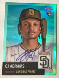 CJ Abrams 2022 Topps Chrome Platinum Aqua Autograph Refractor 097/150 RC - Bild 1 von 2