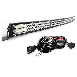 TURBO SII 50 Inch Curved Light Bar 684W Tri Row Flood and Spot Combo Beam for... - Picture 1 of 8