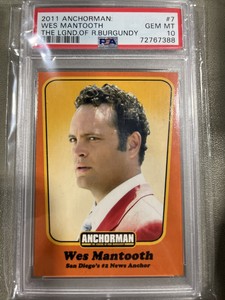 2011 Dreamworks Anchorman #7 Wes Mantooth rc; Ron Burgundy / Vince Vaughn PSA 10