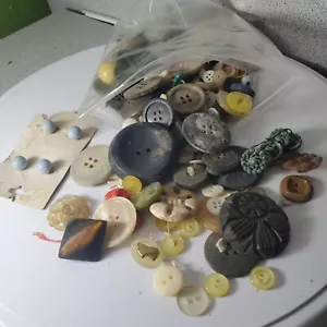 set of vintage buttons- multiple decades, types, and composites. multicolor old - Picture 1 of 5