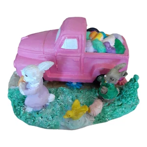 Pink Truck with Easter Theme Rabbit Scene Figurine - Picture 1 of 6