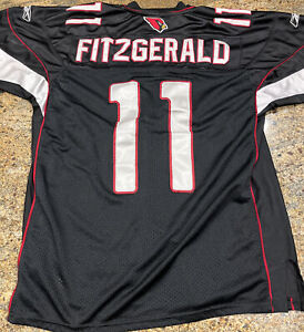 Reebok Arizona Cardinals Larry Fitzgerald Jersey Mens 52 Black OnField Stitched