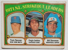 1972 Topps Baseball 1971 Strikeout Leaders #95 Seaver Jenkins Stoneman