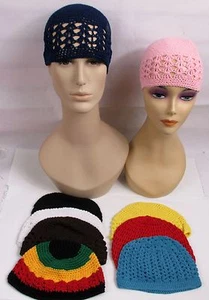 KUFI Crochet Beanie Skull Cap Knit Hat Muslim Islamic Prayer New 100% Cotton - Picture 1 of 7