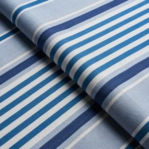 Tela a rayas versátil Schumacher - rayas de algodón minera/azul 3,35 yardas 66014 - Imagen 1 de 4