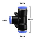 Pneumatic T Piece Tee Reducer Push-In Fittings 4Mm-16Mm Air Tube Hose Connector