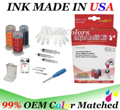 Kit de recarga de tinta CL-241 caja de herramientas para cartucho de tinta Canon CL241XL CMY CN kit de recarga Foto 1 de 2