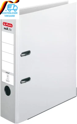 BESUCHE DEN HERLITZ-STORE Herlitz 5480710 Ordner Max.File Protect A4 (8 Cm Mit Einsteckrückenschild), Weis