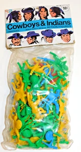 Vintage Payton Plastic Cowboys and Indians Western UNBREAKABLE 60S MIP - Picture 1 of 2