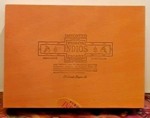 Vintage ~ PUROS INDIOS "Toro Espec" Empty Wooden Cigar Box D Collector-Hobbyist - Picture 1 of 5
