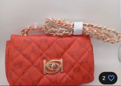 Bebe Women’s Liv Monogram Small Crossbody Bag Logo NWT Scarlet/Dark Scarlet New - Image 1 of 4