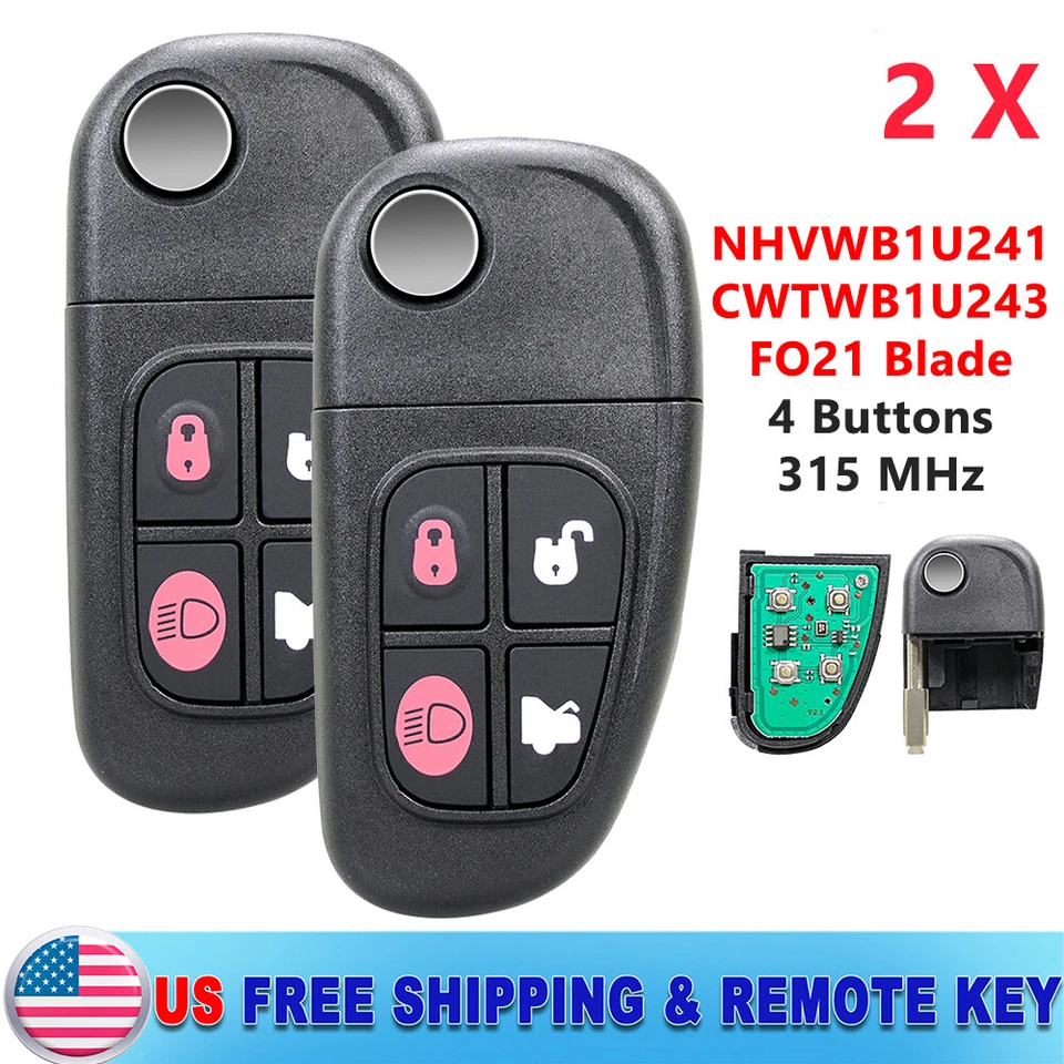 2 para 2002 2003 2004 2005 2006 2007 2008 Jaguar X-Type XTYPE mando a distancia llavero coche Foto 1 de 4