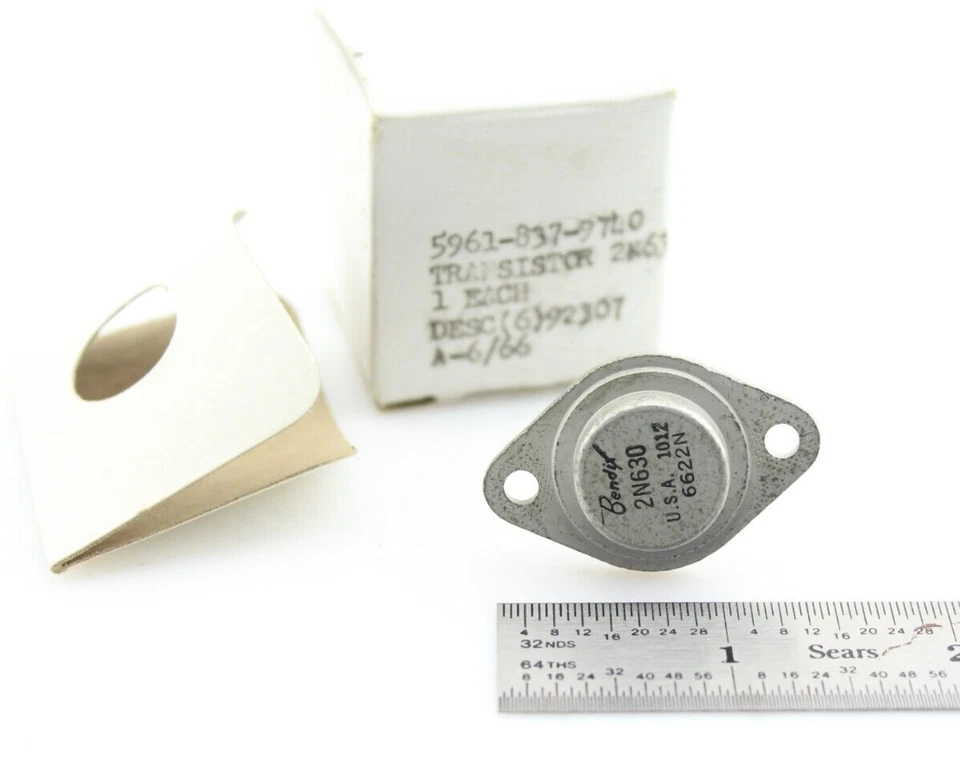 NOS Qty 1 BENDIX 2N630 TRANSISTOR Military Grade 1966 FSN 5961-837-9740 USA - Image 1 of 4