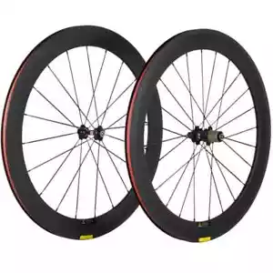 700C Road Bike Carbon Fiber Wheelset Clincher 60x23mm with Basalt Brake Surface - Picture 1 of 12