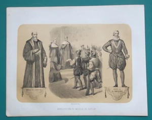 HISTORY Achilles Harlay Arrest King Henri IV Michel L'hopital- 1861 Litho Print - Picture 1 of 1