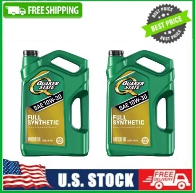 PACK de 2 aceites de motor Quaker State totalmente sintéticos 10W-30, 5 cuartos de galón Foto 1 de 4