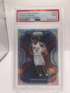 Panini Prizm Fast Break Prizm Tyrese Maxey #256 2020-21 PSA 9 como nuevo Rookie RC SP - Imagen 1 de 2