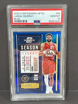 Jamal Murray 2020 Contenders Optic SEASON TICKET PRIZM BLUE #/99 PSA Denver N - Imagem 1 de 2